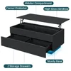 LED Lift Top Coffee Table with Storage Modern Coffee Tables for Living Room Rectangle High Gloss Center Table with 2 Drawers 3