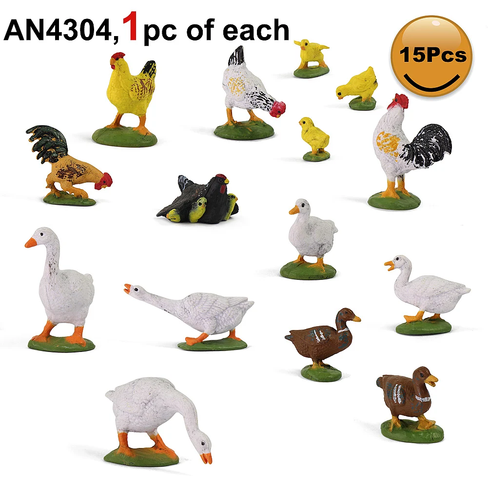 pato, galinha, ganso, escala O, AN4304, 15pcs, 30pcs, 1:43