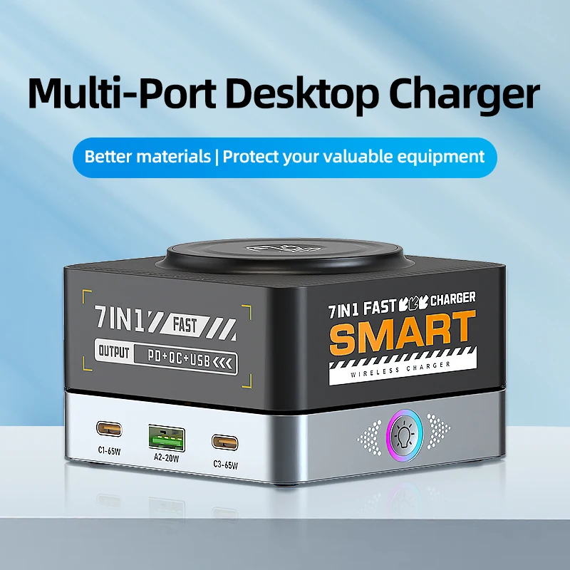 7in1 Desktop Multi-Port Charger 15W Wireless
