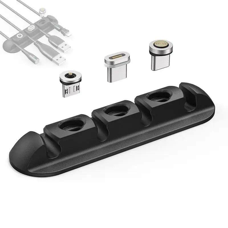 

Cable Holder Silicone 4-Cords Slots Magnetic Cable Clips Cord Keeper Wire Holders For Cords USB Cable Holder Self-Adhesive Cable
