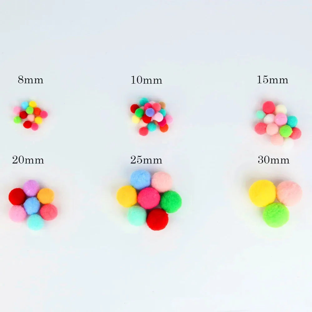 Soft Pom Poms Ball Furball DIY Pom Poms Craft Supplies 20g 8mm 10mm 15mm 20mm 25mm 30mm