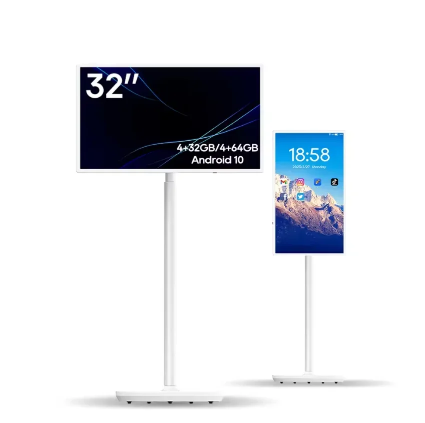 Portable 24 Inch Hd Touch Display Tvs Ips Screen Rotate Usb Wifi Smart Online Television Tv For Work Studying Workout Gaming