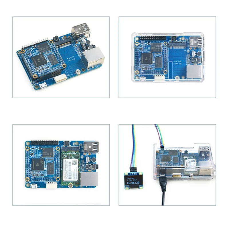Nanopi NEO 코어 Allwinger H3 쿼드 코어 보드, 마이크로 USB 라인 용접 핀 헤더 포함, 256MB + 4G