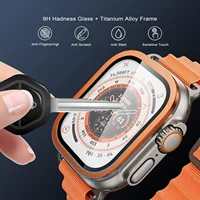 Cadre métallique en titane pour Apple Watch Ultra 3 2 49mm, film anti-rayures en verre trempé 9H pour protecteur d'écran Ultra3 Ultra2 2025 2