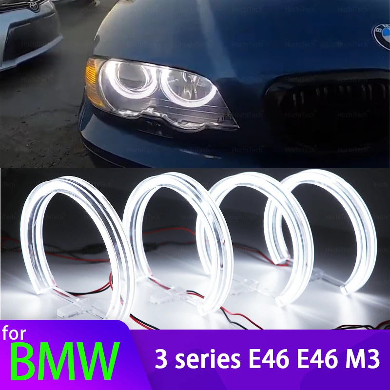 Luces LED de ojo de Ángel para coche, faros de cristal con anillo de Halo  para BMW E46, E39, E36, E38, 328i, 325i, 330i, 320i, 520i - AliExpress