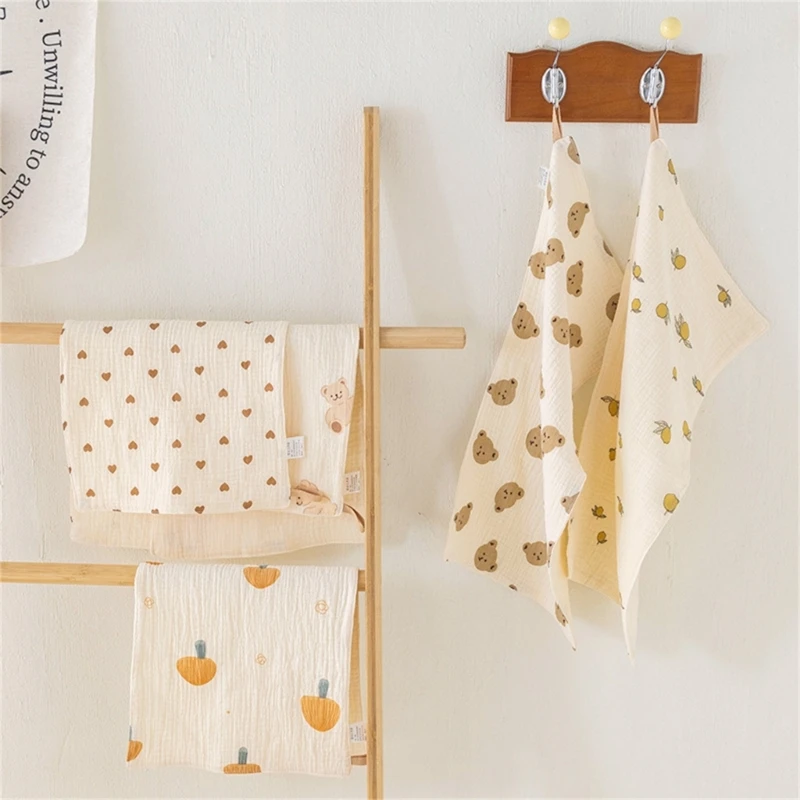 Baby Towel for Drooling Teething Bibs Burp Cloth for Kids 4-Layer Handkerchief Sweat Absorb Towel Facecloth Flat Pillow