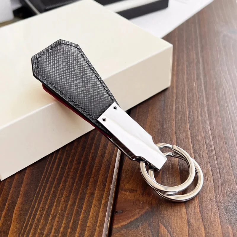 PJS Key Chain MB 2 Color Double Ring Keychain, Stainless Steel Double Ring, One Fixed And One Freely Detachable With Box Set