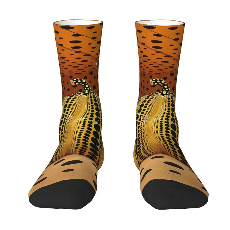 Pink Polka Dot Yayoi Kusama Abstract Art Pumpkin Polka Dress Socks Calzini Caldi Da Donna Per Uomo