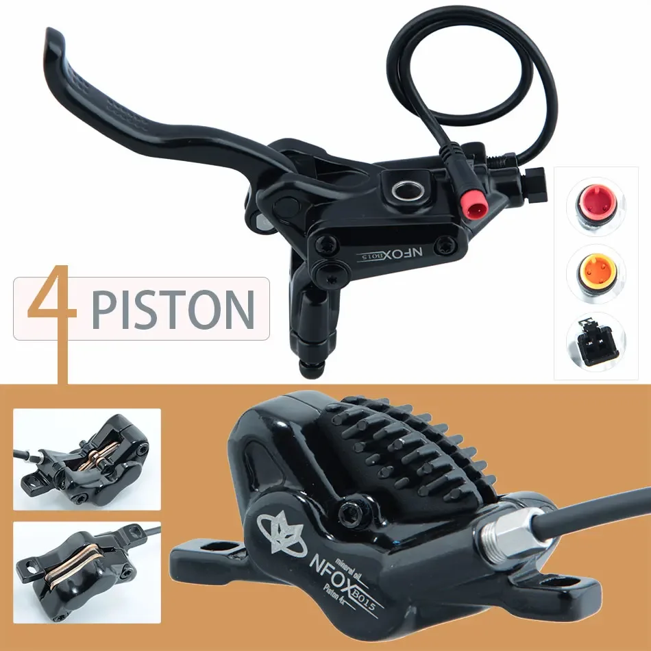 

NFOX B015 4-piston Disc Hydraulic Brake E-bike Folding Mountain Bike Bicycle Power Off Electric Scooter Caliper handle lever