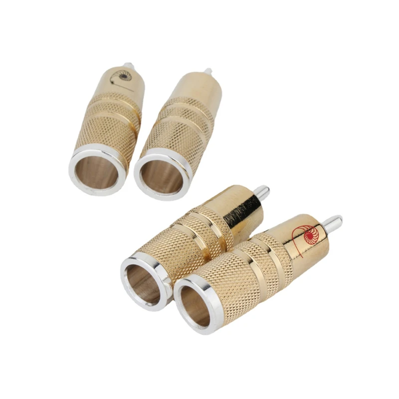 4 Pezzi Cardas Rca Plug Adattatore Audio Hifi Per Saldatura Oro/Argento Per Connettore Linea Segnale Fai Da Te