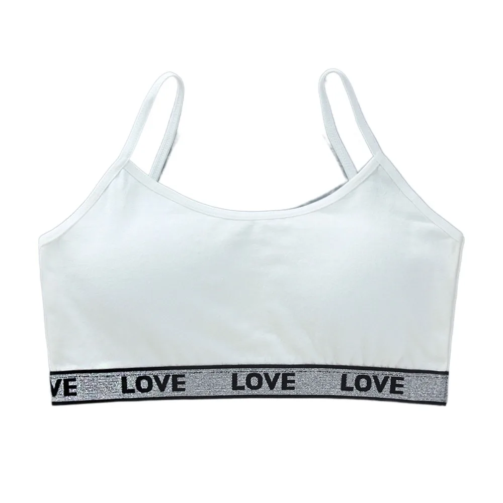 New Cotton Girls Training Bras Elastic Breathable Teenage Girl Brassiere Girl Sports Bra Removable Sponge Cup Developmental Bras