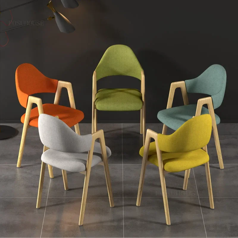

Nordic Backrest Dining Chairs Minimalist Modern Nordic Style Home Houndstooth Chair Restaurant Furniture Armrest Creative Chair