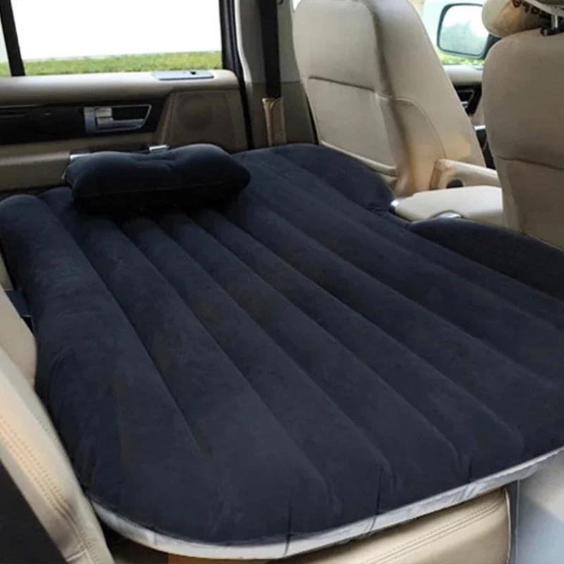 Car Air Bed Full Set with Airpump and Pillow Outdoor Camping Mat Cushion Inflatable Back Seat Travel Bed Mattress