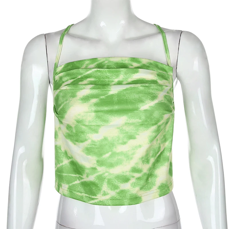 New y2k European and American camouflage suspender backless top trendy hot selling Shopee AliExpress