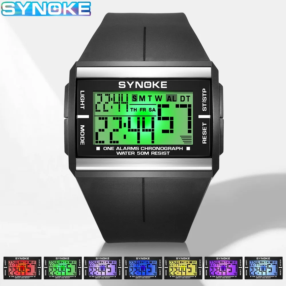 Rugged Outdoor Men's Digital Sports Watch - Retro Design, Waterproof, Multifunctional with Luminous Display