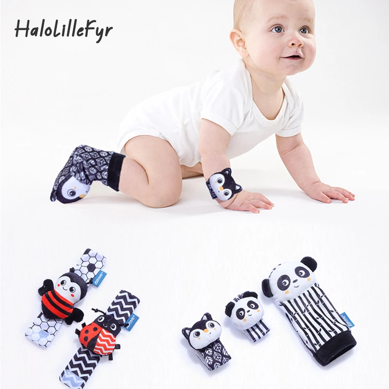 

Детские мягкие плюшевые носки с ремешком на запястье, Мультяшные животные, погремушки, игрушки для мальчиков и девочек, познавательные игрушки для новорожденных, подарки для новорожденных