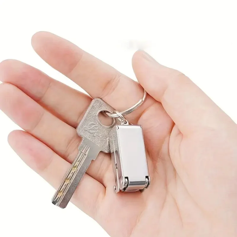 Mini Folding Nail Clipper with Keychain Stainless Steel Household Nail Clippers Compact Design for Household&On-the-Go Care