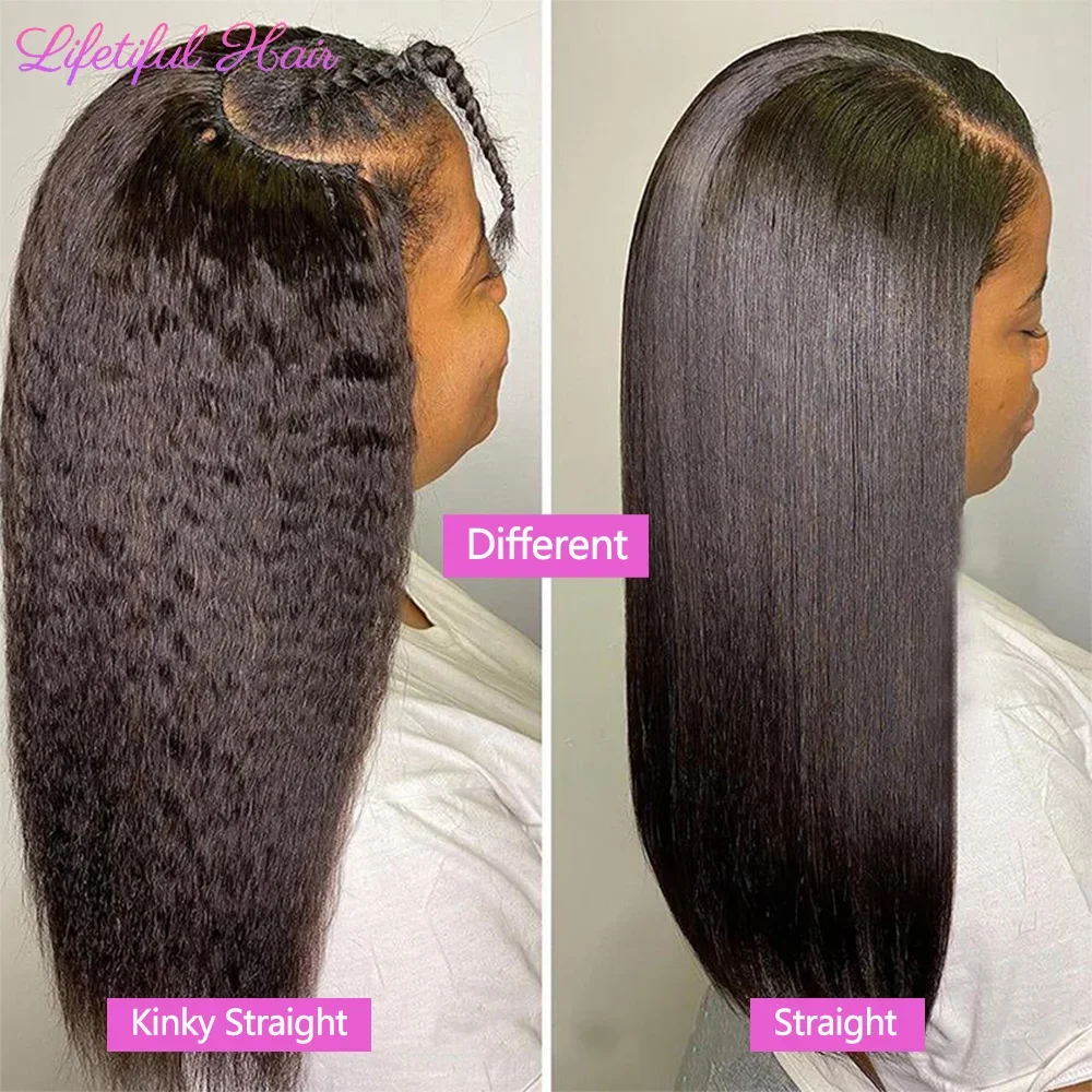 Kinky Straight Human Hair Bundles 1/3/4 Yaki Bundles 28 30 32 Inch Bundles Brazilian Raw Human Hair Extensions for Women