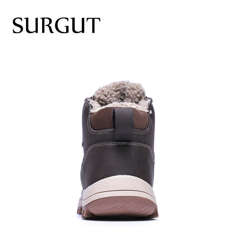 Fashion Winter Snow Boots Men Male Casual Shoes Adult Rubber High Top Warm Plush Warm Ankle Boots men leather boots business mens boots