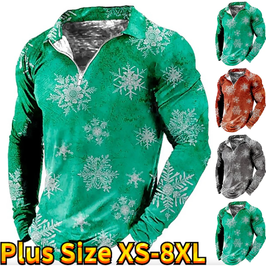 

2023 Lapel Zipper Long Sleeve Top Slim Breathable Polo Shirt Summer Men's New Polo Shirt Fashion 3d Printing Casual T-shirt