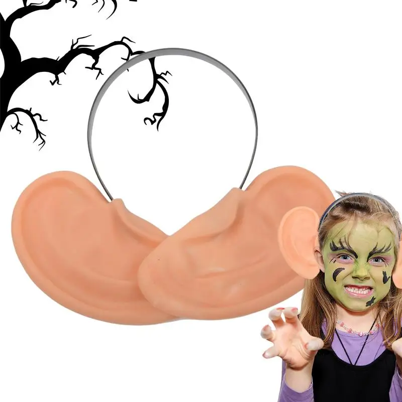 Jum-bo False Ears With Furry Black Ear Funny Clown Halloween Photo Props Funny Giant Ears Costume Prank Headwear