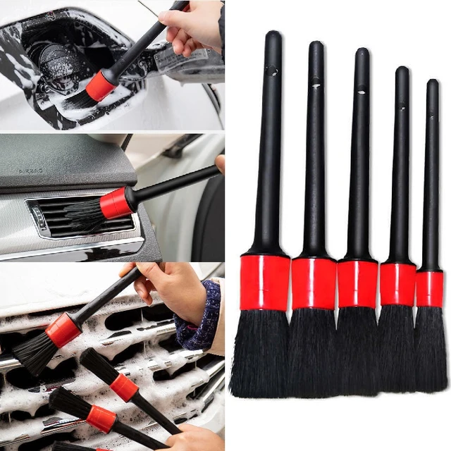 5pcs Car Exterior Interior Detail Brush Boar Hair Bristle Brushes for Car  Cleaning Auto Detail Tools Dashboard Cleaning Brush - AliExpress