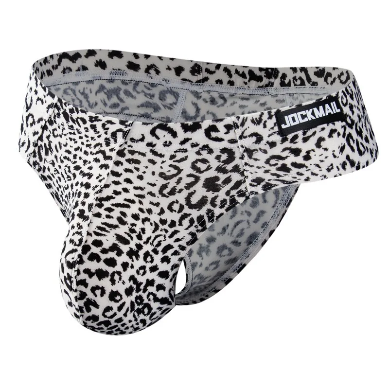 Sexy Men Bikini Brief Underwear Leopard Grain Penis Pouch Jockstrap G-strings Thong Cuecas Gay Male Panties Slip Homme