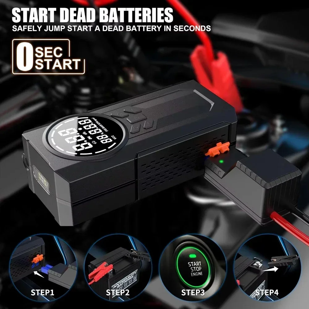 1000A Car Jump Starter 8000mAh Power Bank Petrol Diesel Car Battery Charger 12V Starting for Auto Battery Booster To Start