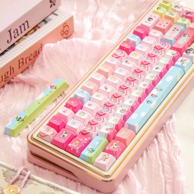パワーパフガールズKEYCAPS Cute The Powerpuff Girls Key Caps Blossom/Buttercup/Bubbles