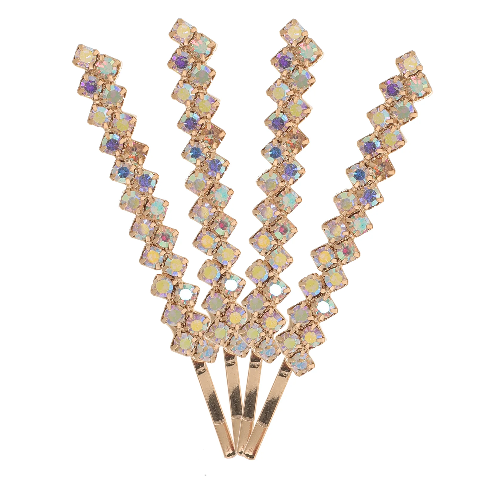 

2 Pairs Rhinestone Bobby Hairpins Metal Clip Hair Clip Set for Wedding Elegant Hair Accessories ( Rhinestone )