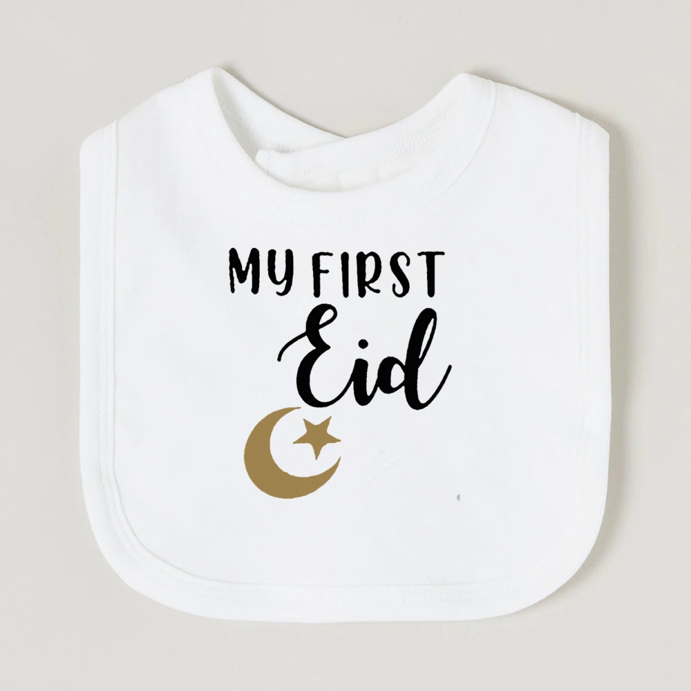 Moon Star My First Ramadan Baby Bibs Boys Girls Cotton Bib Newborn Saliva Bib Eid Mubarak Muslim Islamic Festival Keepsake Gift 4
