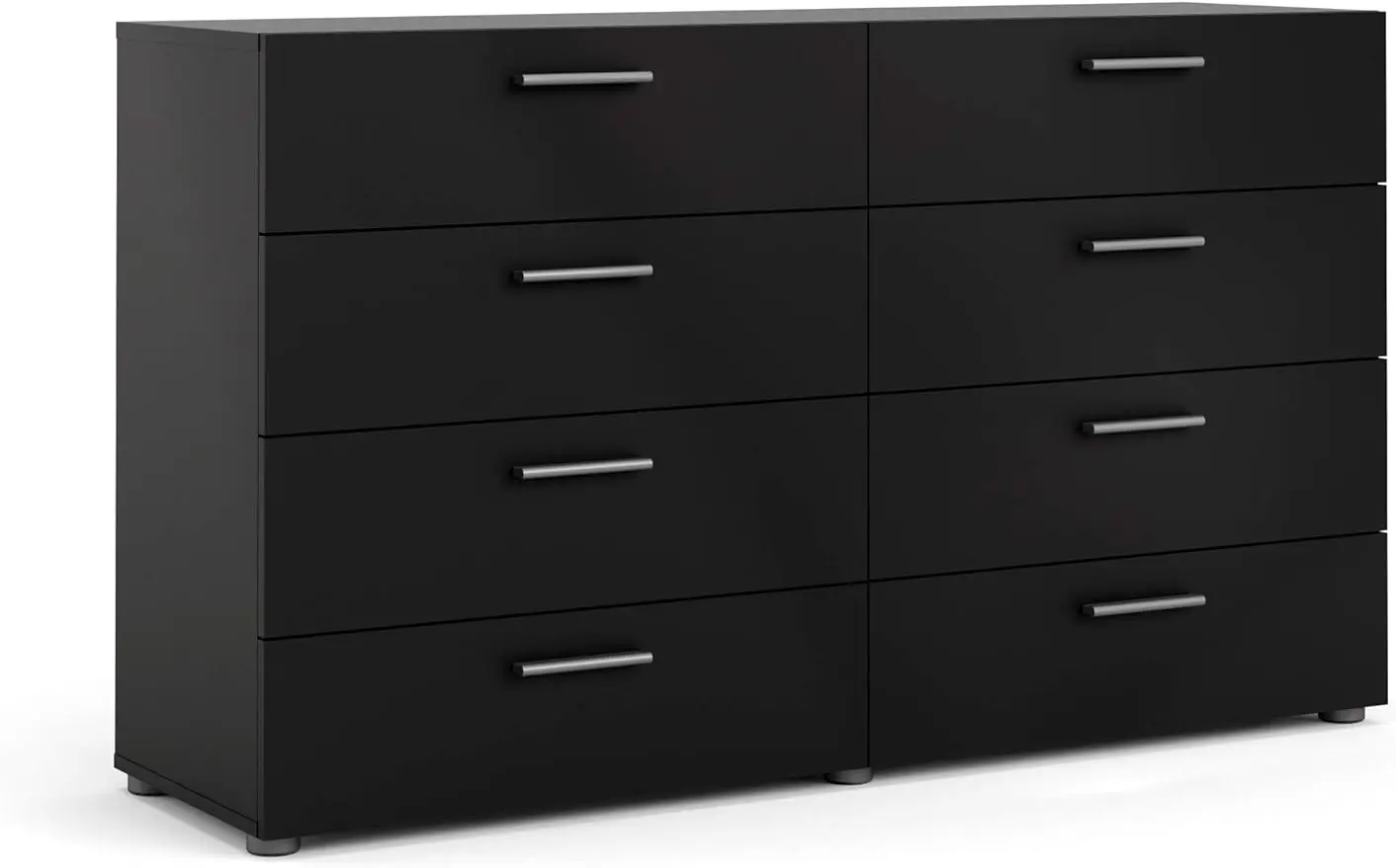 

8 Contemporary Drawer Double Dresser, 15.85" D x 55.12" W x 32.17" H, Drawers for Living Room, Hallway,Black Matte