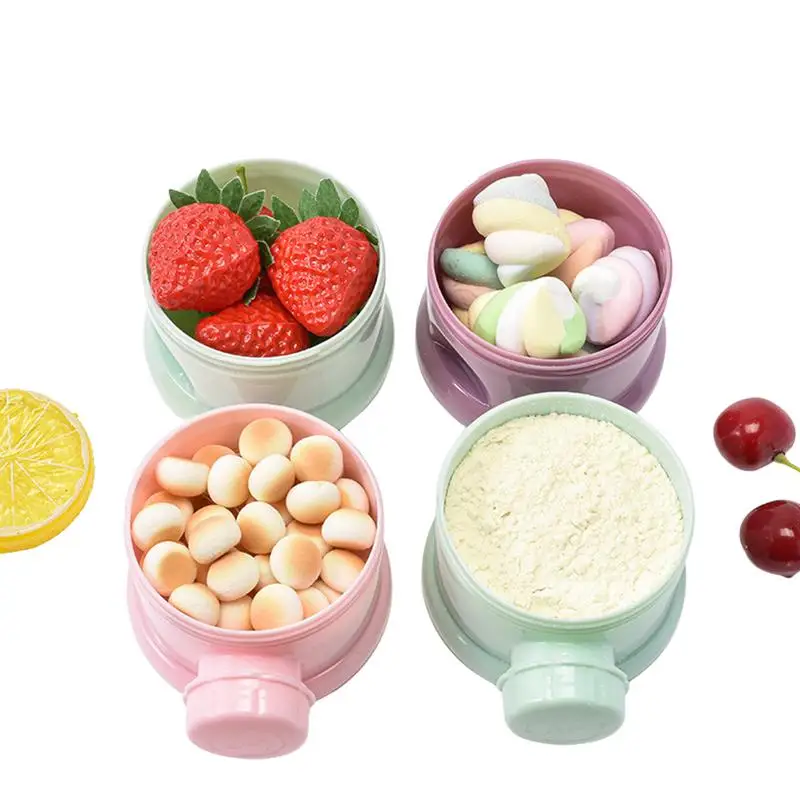 Portable baby milk powder storage box multi-layer 4-Layer Snack Storage Containers Non-Spill Travel food Organizer,baby food storage containers,portable food storage box,baby milk powder dispenser
