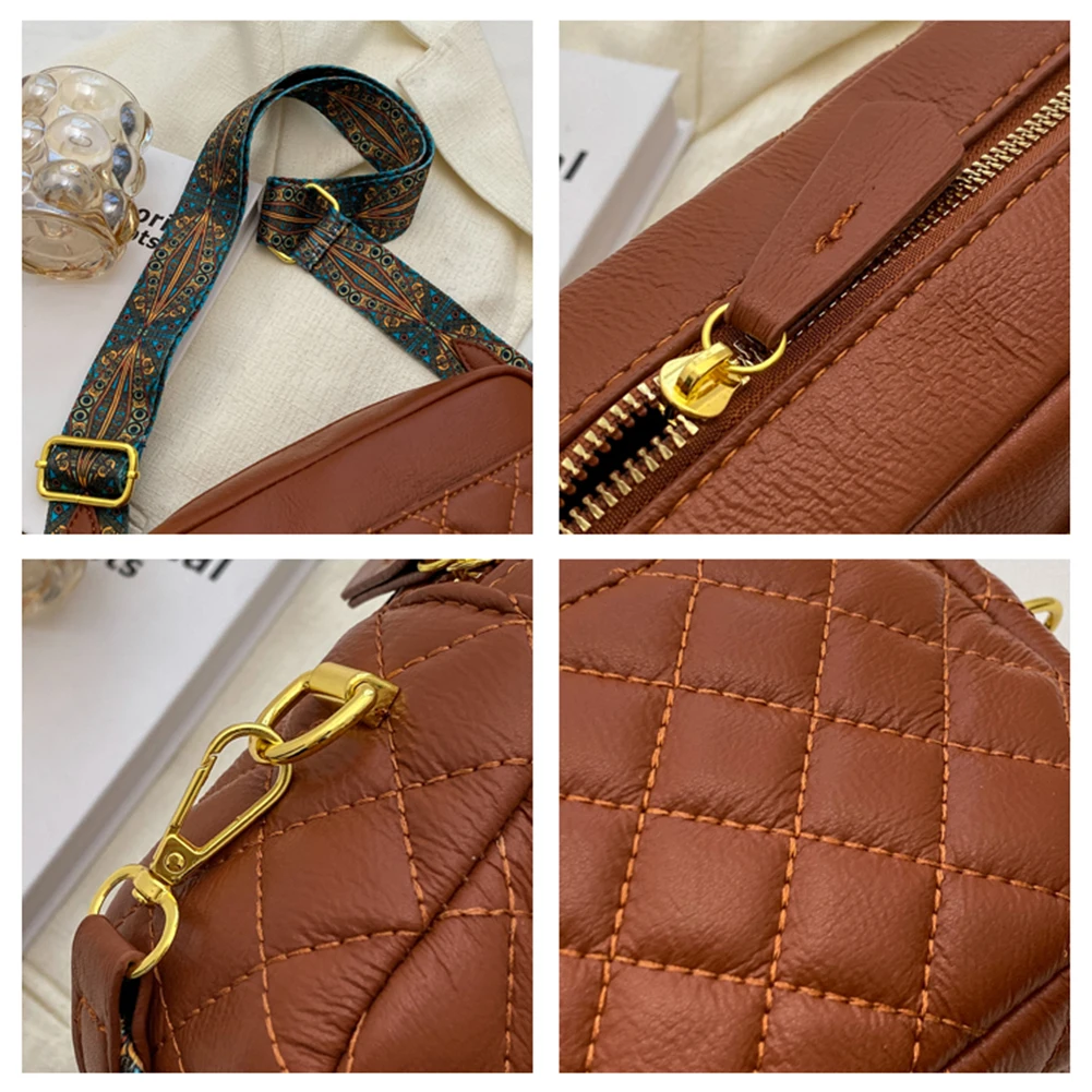 Square Handbag Diamond Check Pattern Quilted Bags Luxury Brand Art Strap  Women's Shoulder Crossbody Bag Messenger Shopping Bags