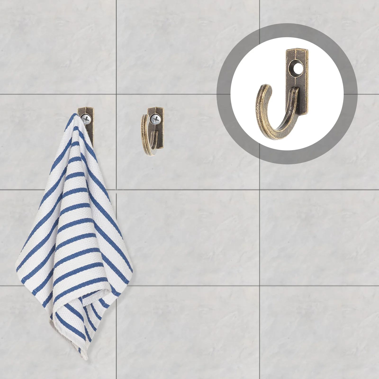 

New Single Prong Hook Mini Size Wall Mounted Retro Cloth Hanger for Coats Hats Towels Keys