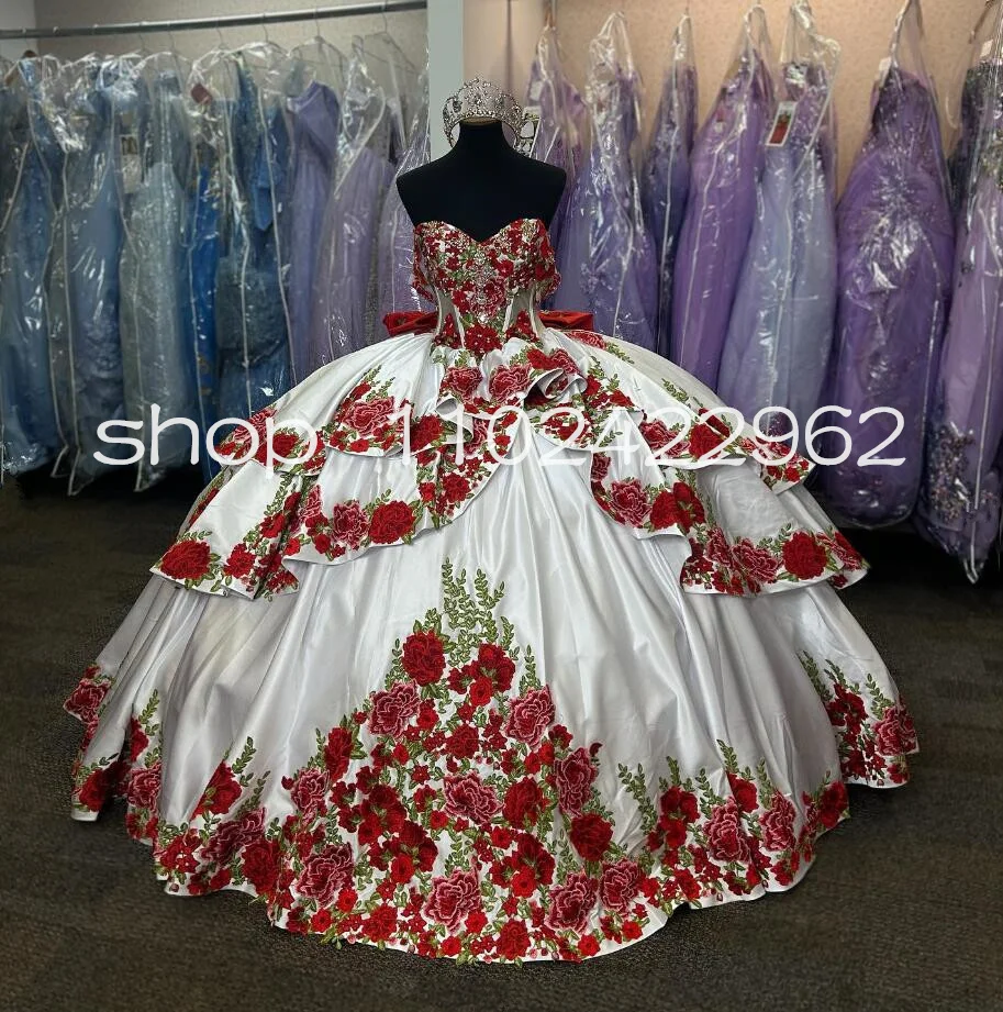 Mexican-Charro-Princess-Quinceanera-Dresses-Luxury-Applique-Floral ...