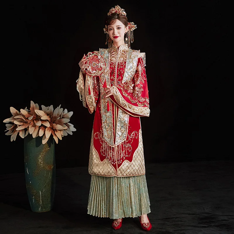 

Yourqipao Ming Dynasty Chinese Hanfu Wedding Dress China Traditional Xiuhe Clothing 2023 Tang Suit Hanbok Cheongsam Gown Sets