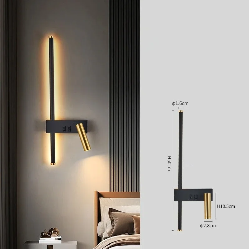 

Wall Lamp Nordic Modern Creative Led Simple Living Room Sofa Background Wall Decorative Lights Reading Lamp Bedroom Bedside Lamp