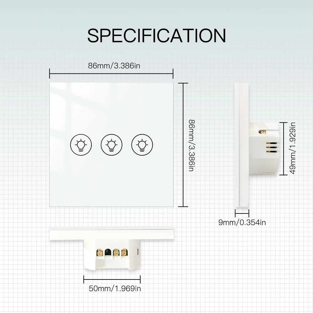 Moes WiFi Light Dimmer Switch brightness Wireless Control Smart Life/Tuya APP Light Mode 1/2/3 Gang EU smart switch,smart light switch