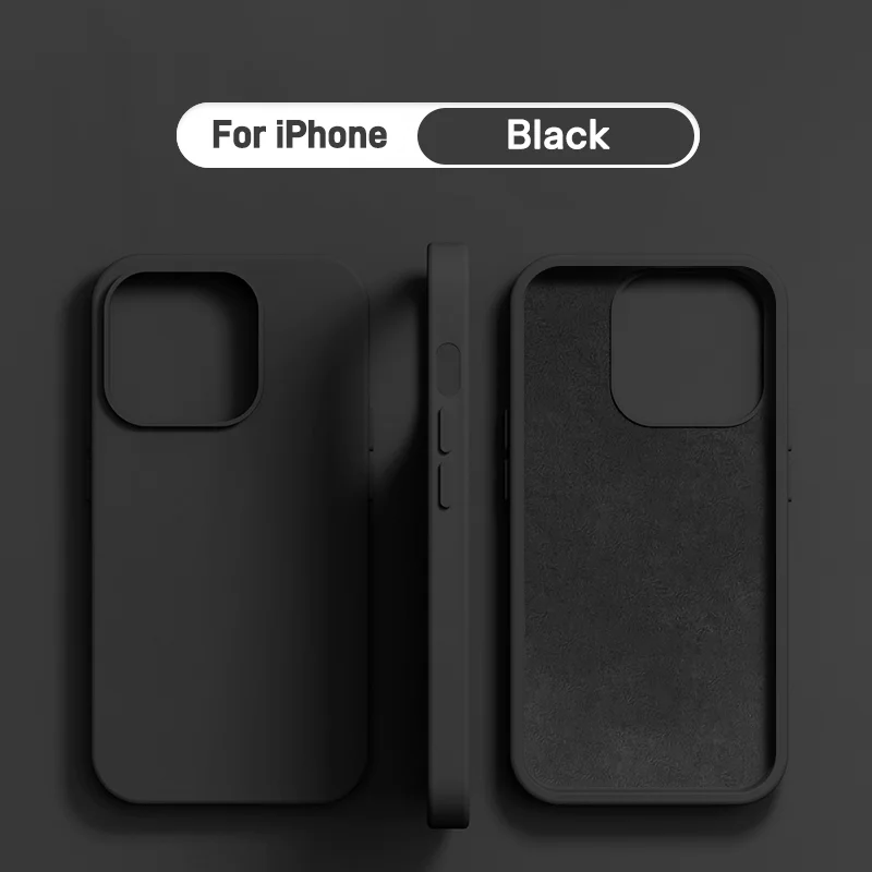thumbnail image 1 of Funda protectora suave de silicona líquida de lujo para iPhone 15, 14, 13, 12, 11 Pro Max Plus, accesorios de teléfono mini 7, 8, XS, XR, X, 1 of 5