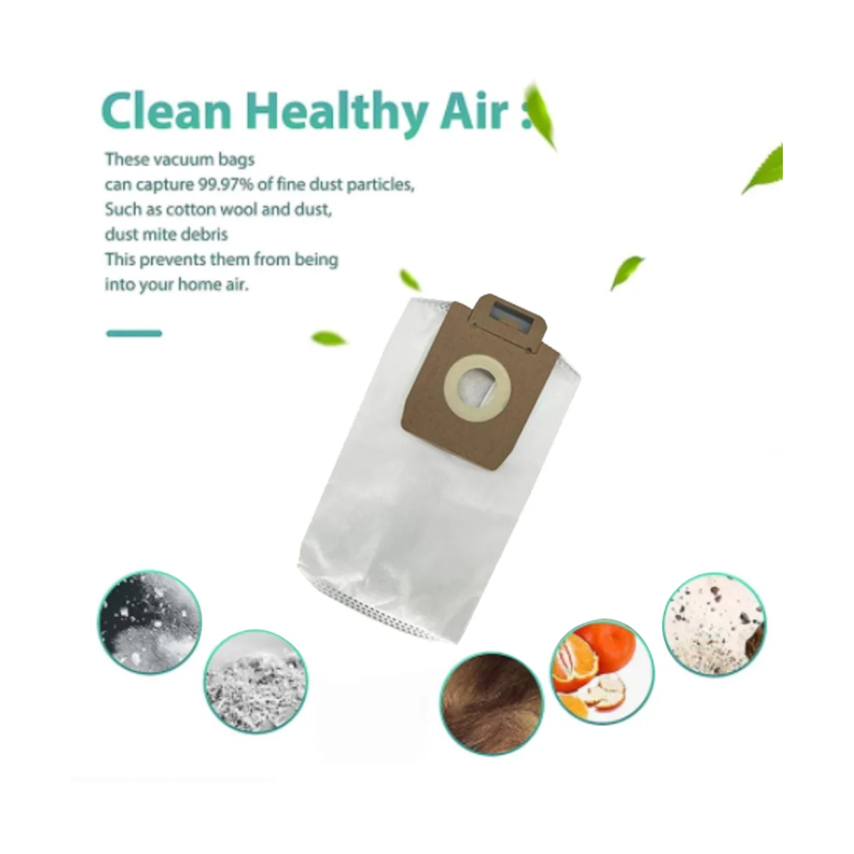 

7Pcs Replacement Spare Parts for Nilfisk Power Series 107407639/128389187 Vacuum Cleaner Dust Bag Accessory