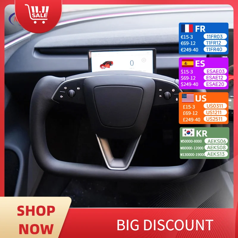 NovaAcc 新しいヨークステアリングホイールテスラモデル 3 ハイランド