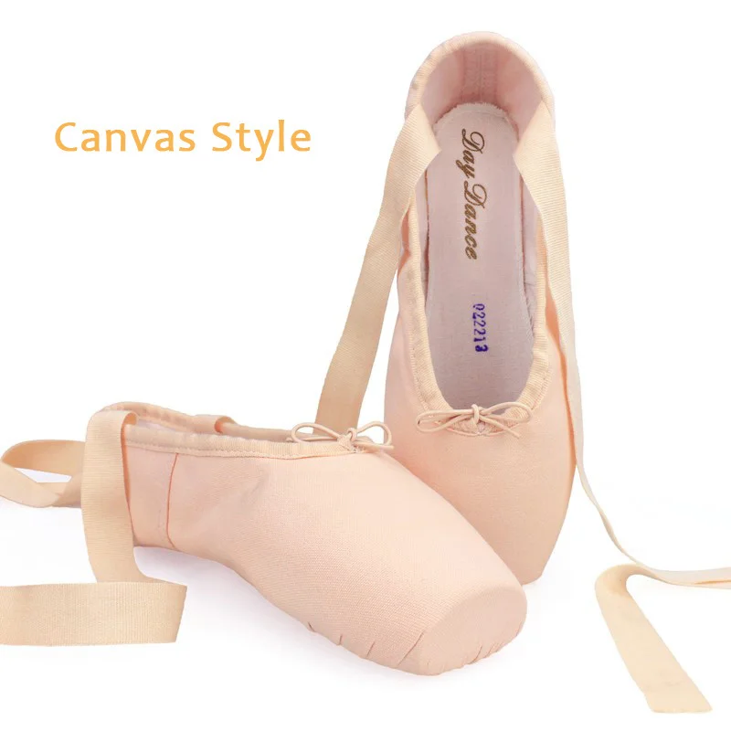 Ballet Shoes Women Child and Adult Pointe Professional with Ribbons Satin Canvas