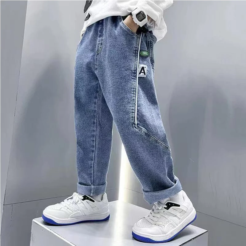 Spring Boys Casual Jeans Pant Korean Fashion Straight Leg Pants Kids Pants 3-12 Yrs Toddler Boys boys pants kids pants