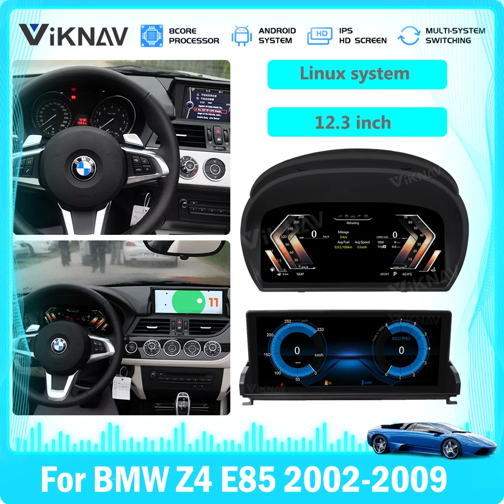 12.3 Inch 128G Android Car Radio For BMW Z4 E85 2002 2009 System GPS