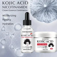 YOUNGCOME – ensemble de sérum et de crème à l'acide kojique, ensemble éclaircissant pour les taches foncées, les cicatrices d'acné, Anti-âge, évacue le teint 2 en 1 1