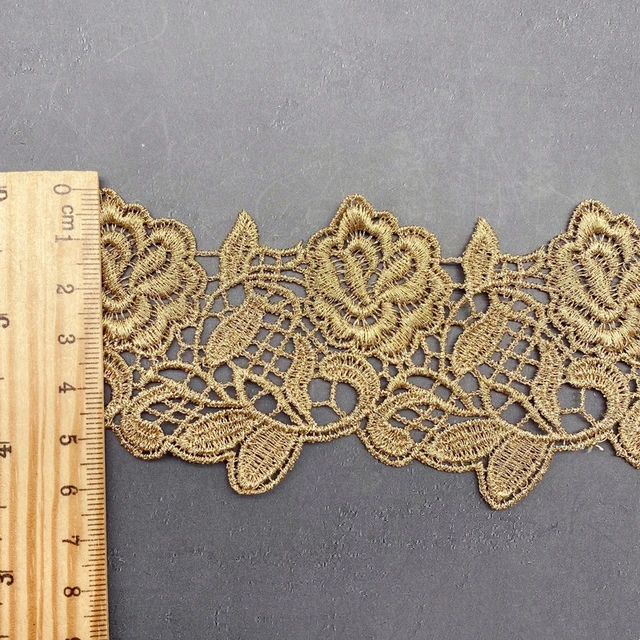 19 Yards Narrow Rose Gold Lace trim Scallop Hollow Out trim for Craft  sewing Doll's dress Costume Supply DIY Accessories - AliExpress