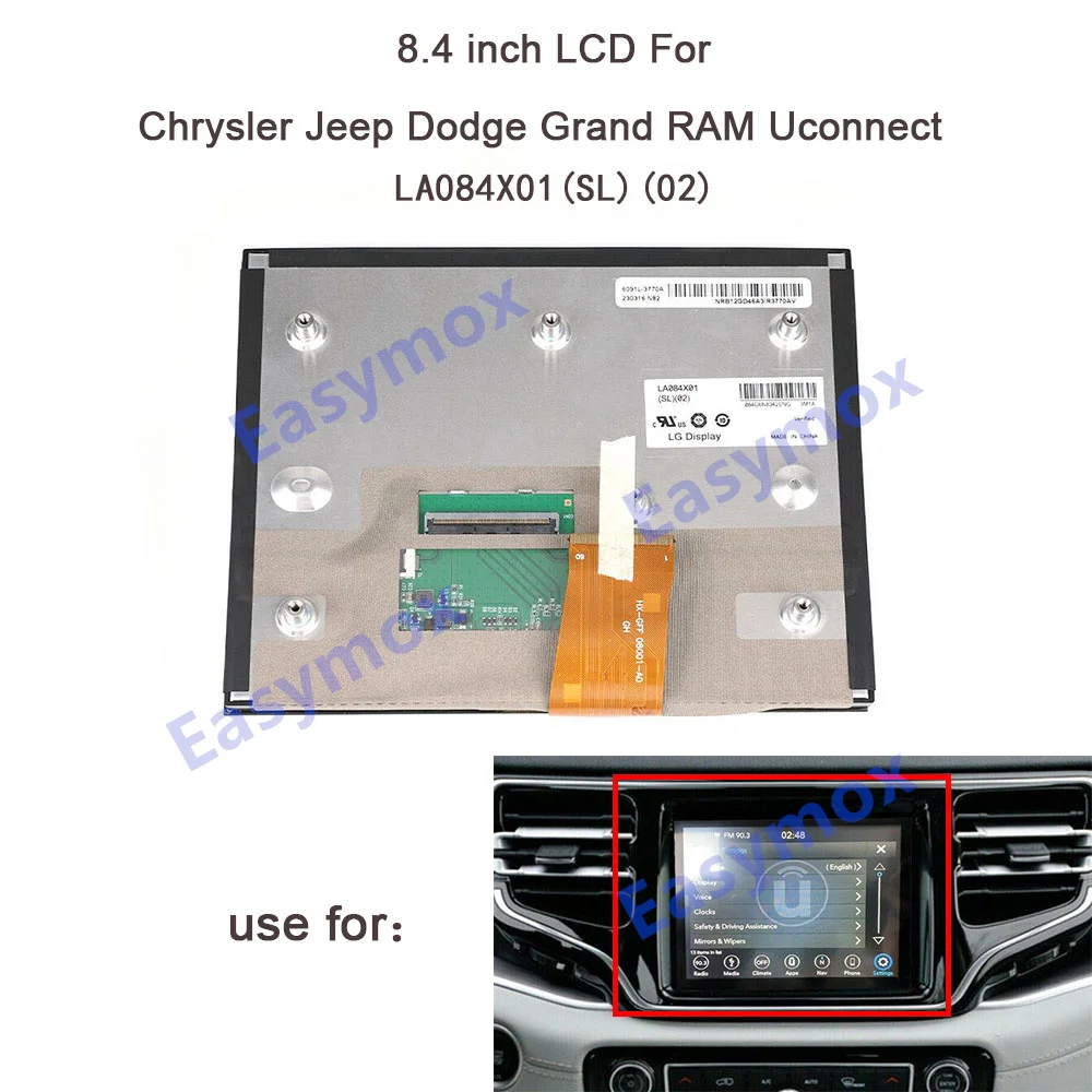 

8,4 дюймовый ЖК-дисплей для Chrysler Jeep Dodge Ram 1500 2500 3500 Uconnect LA084X01(SL)(01) LA084X01-SL01 02 Ремонт дисплея
