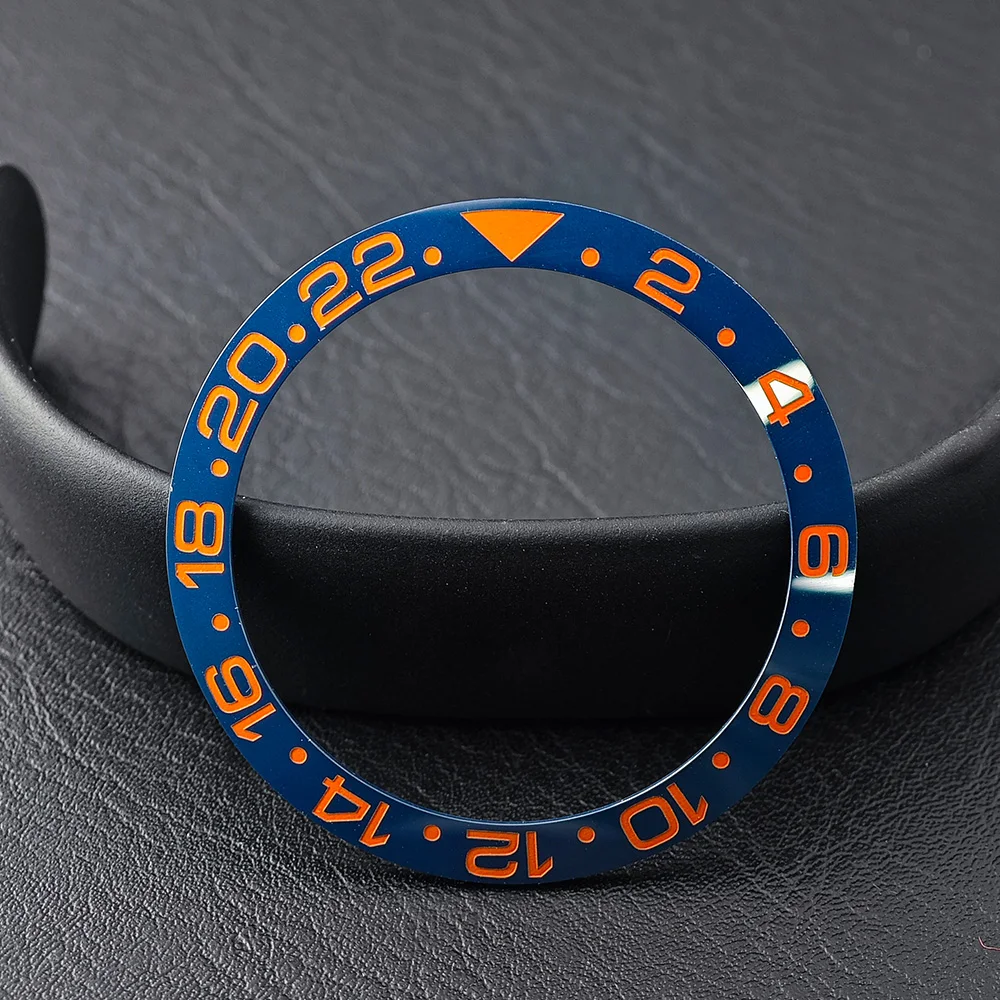 Men's Watch Replacement Bezel Insert with Tilted Ceramic and Carbon Fiber Texture