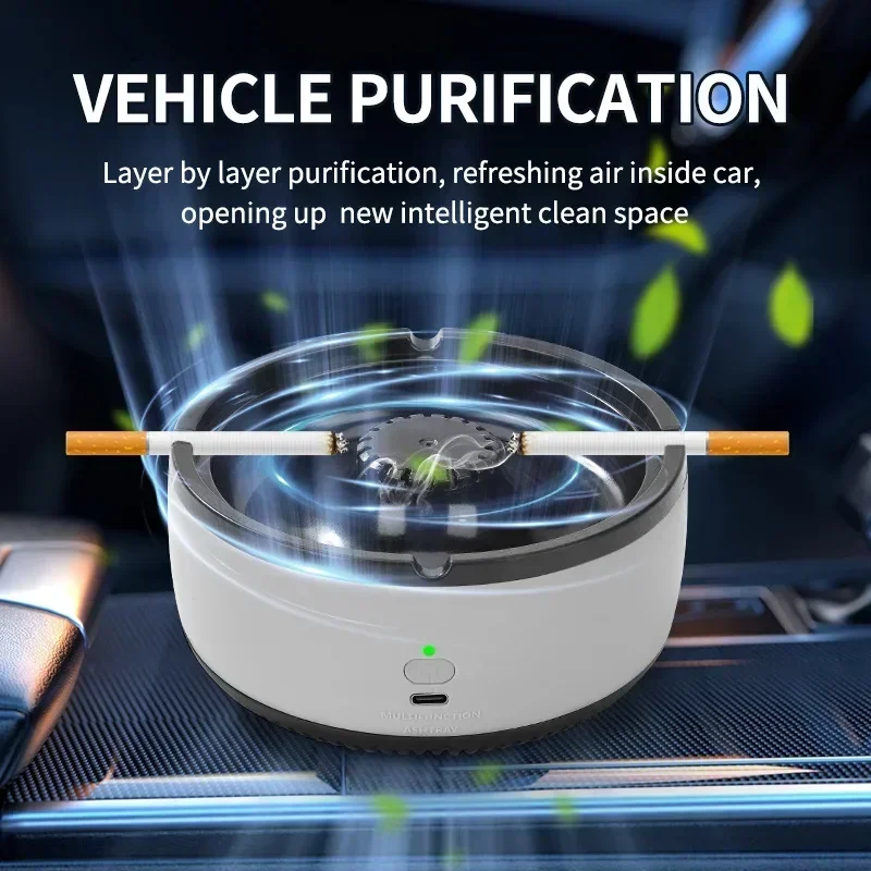 USB Rechargeable Electric Ashtray Filters Air Purifier Ashtray Home Office Car Smokeless Air Purifier Function cigarettes ashtray air purifier ashtray
